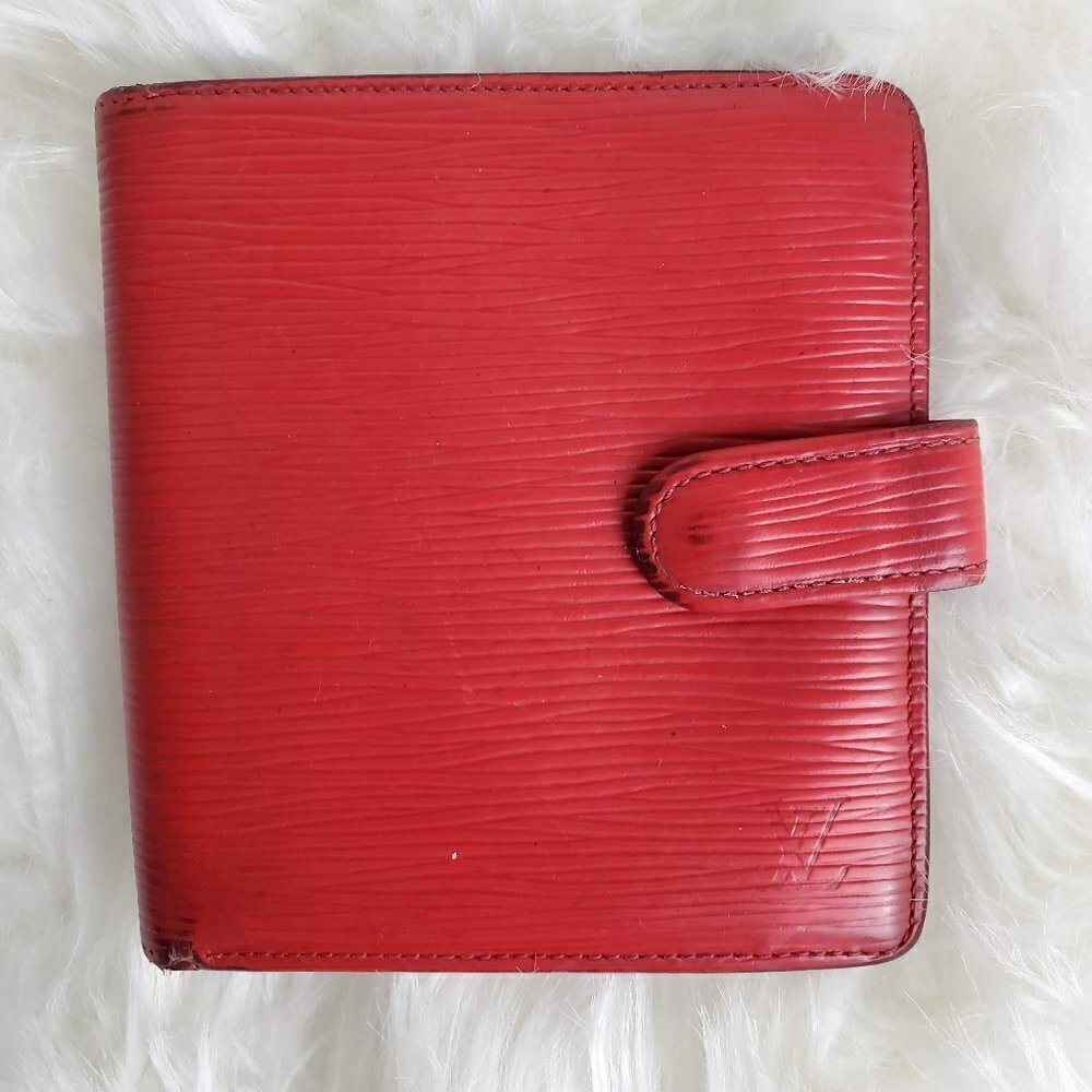 Louis Vuitton Vintage Red Epi Leather Compact Bifold Wallet